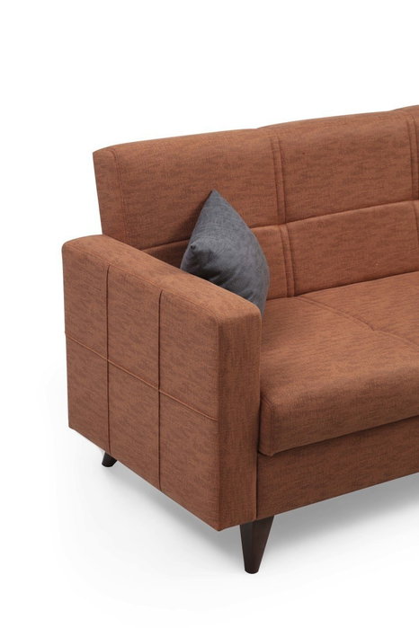 Atelier Del Sofa Polya - Sofá cama de 3 plazas en Rojo teja